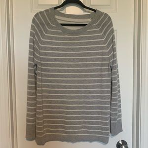 Grey & White Striped Pullover